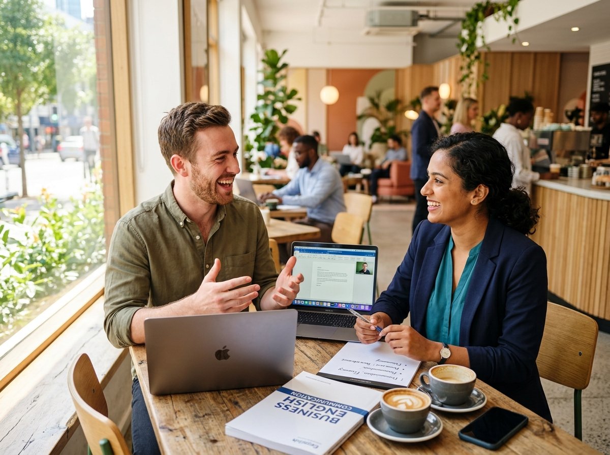 An adult professional receiving one-on-one English communication training